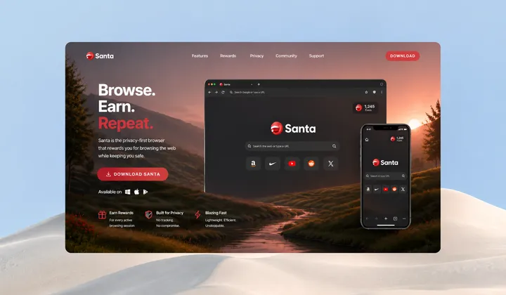 Santa Browser In-Browser Cashback Experience