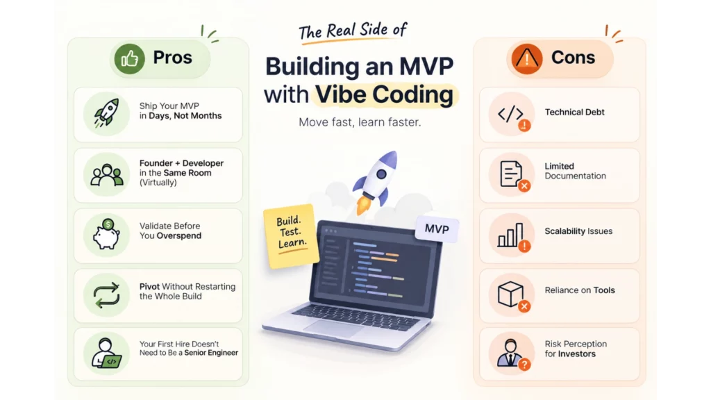 Pros and Cons Of building MVP with vibe coding 
